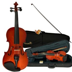 VIOLINO VIVACE 4/4 COMPLETO COM ESTOJO ARCO E BREU MOZART MO-44 VERNIZ BRILHANTE
