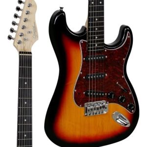 GUITARRA GIANNINI STRATO 3 CAPTADORES SINGLES, SUNBURST, ESCUDO TURTLE - G-100 3TS/TT