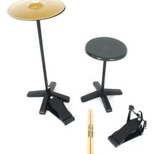 BATERIA INFANTIL ROCK BABY COMPLETA COM MAQUINA DE CHIMBAL VERMELHA