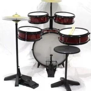 BATERIA INFANTIL ROCK BABY COMPLETA COM MAQUINA DE CHIMBAL VINHO