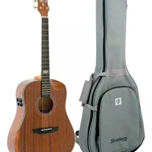 VIOLÃO STRINBERG ELETROACÚSTICO FOLK COM EFEITOS SD-301 HCR MAHOGANY SATIN COM BAG LUXO