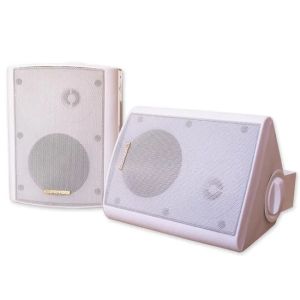 CAIXA SOUNDVOICE SOM AMBIENTE OT-65 OUTDOOR FALANTE DE 6" - 70 WATTS RMS - BRANCA COM SUPORTE