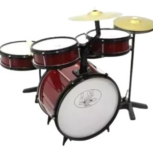 BATERIA INFANTIL ROCK BABY COMPLETA COM MAQUINA DE CHIMBAL VINHO
