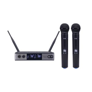 MICROFONE DYLAN SEM FIO UDX-02 - DUPLO DE MÃO - 1 RECEPTOR UHF COM 2 ANTENAS 2 BASTOES TRANSMISSORES EM UHF