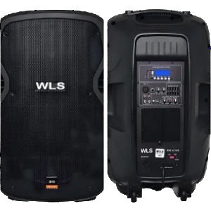 CAIXA WLS ATIVA S-15 - 250 WATTS RMS EM 4 OHMS - FALANTE DE 15" E DRIVE DE TITANEO - USB + BLUETOOTH - EQUAL 5 BANDAS - ALIMENTA PASSIVA - PRETA