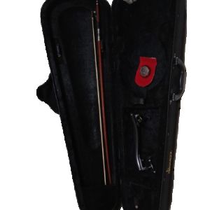 VIOLINO DE OFICINA AJUSTADO POR LUTHIER COM TAMPO DE ABETO MACIÇO 4/4 COM ESTOJO, ARCO E BREU