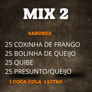 MIX 2: 100 Salgados + 1 Coca cola 2l (Serve até 4 pessoas)