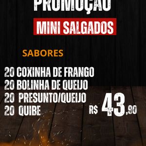80 Mini Salgados com 4 sabores